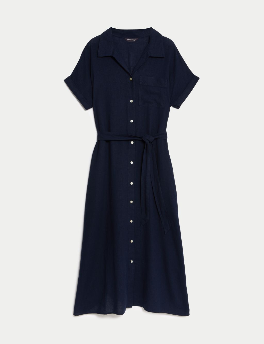 Linen Blend Midi Shirt Dress image 2