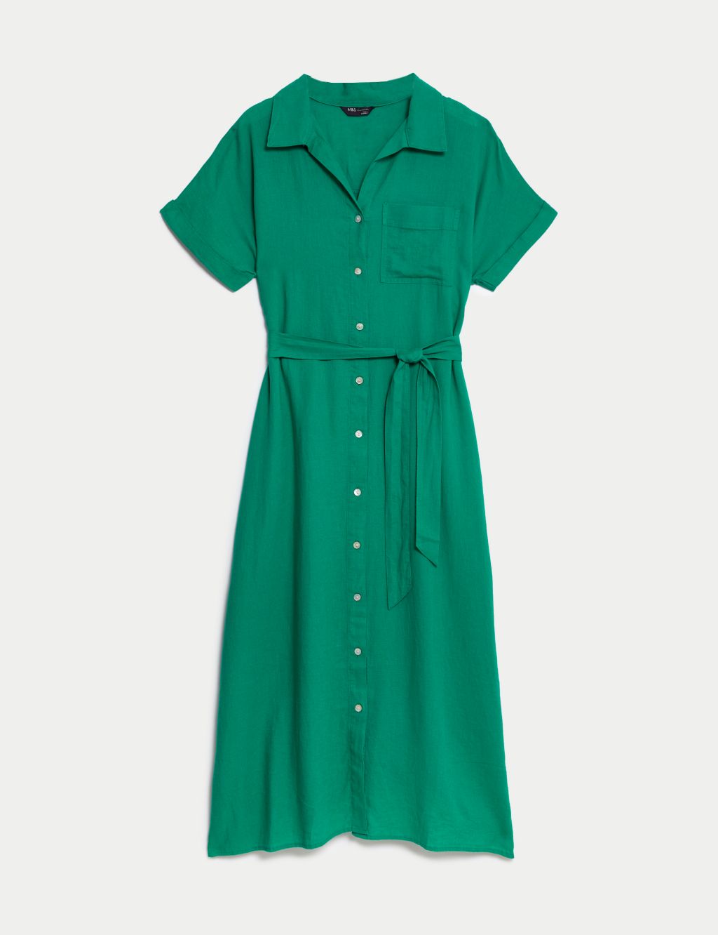 Linen Blend Midi Shirt Dress image 2