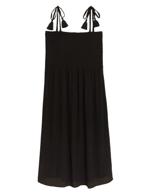 

M&S Collection Vestido a media pierna fruncido de escote cuadradoWomens - Black, Black