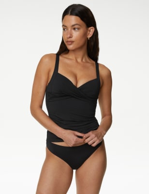 Studded Plunge Tankini Top, M&S Collection, M&S