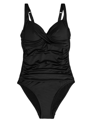 

M&S Collection Bañador escotado cruzado con relleno con sujeción del vientreWomens - Black, Black