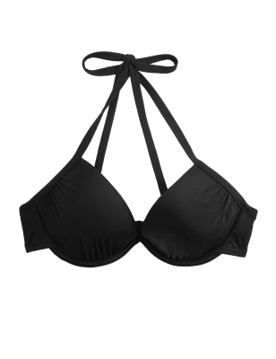 

M&S Collection Parte de arriba de bikini escotado de escote en pico con arosWomens - Black, Black