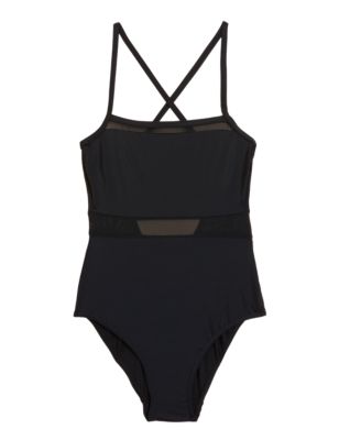M&S Womens Mesh Swimsuit - 18 - Black, Black