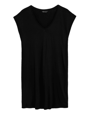 

M&S Collection Minivestido de punto estilo camiseta de escote en picoWomens - Black, Black