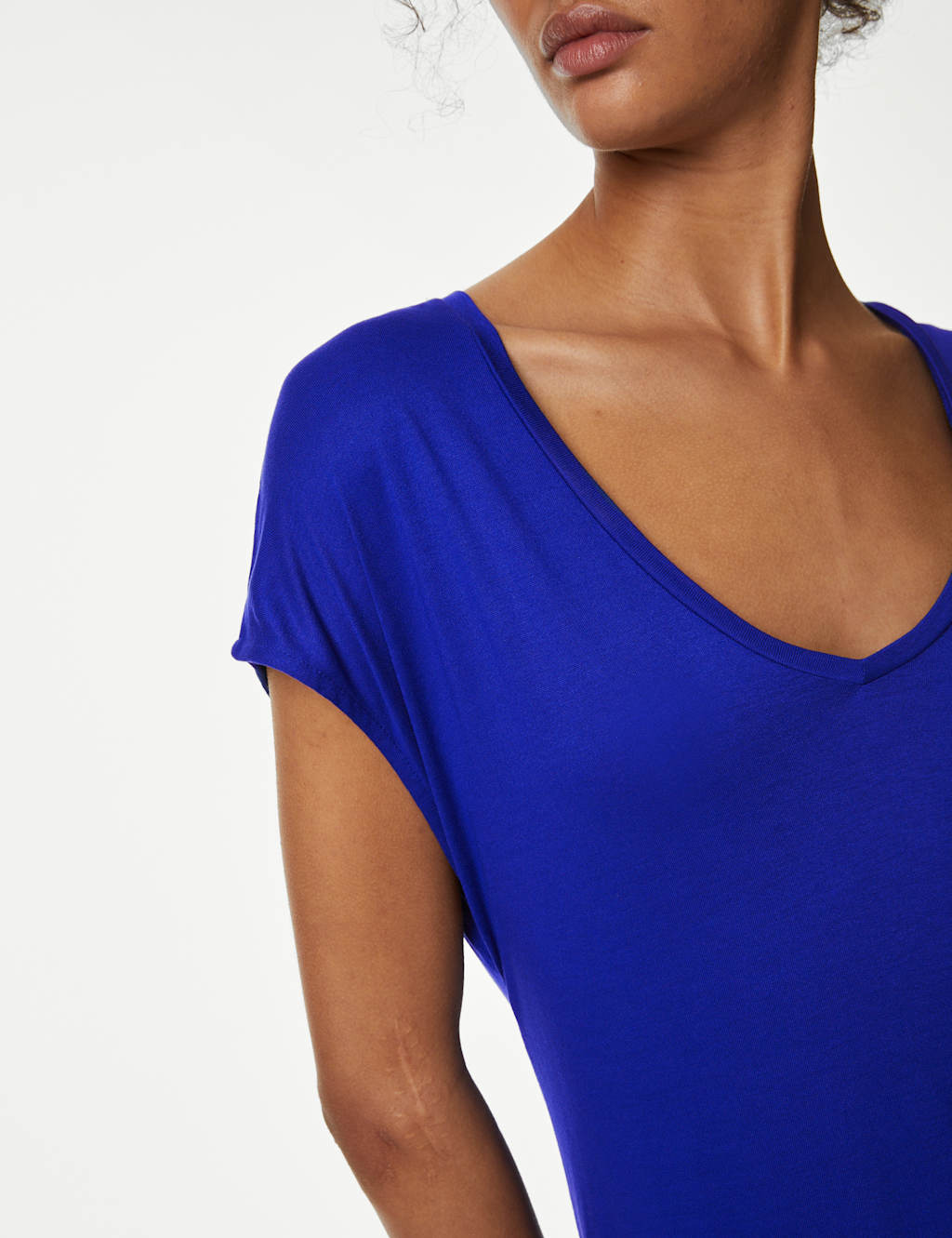 Jersey V-Neck Midi T-Shirt Dress image 2