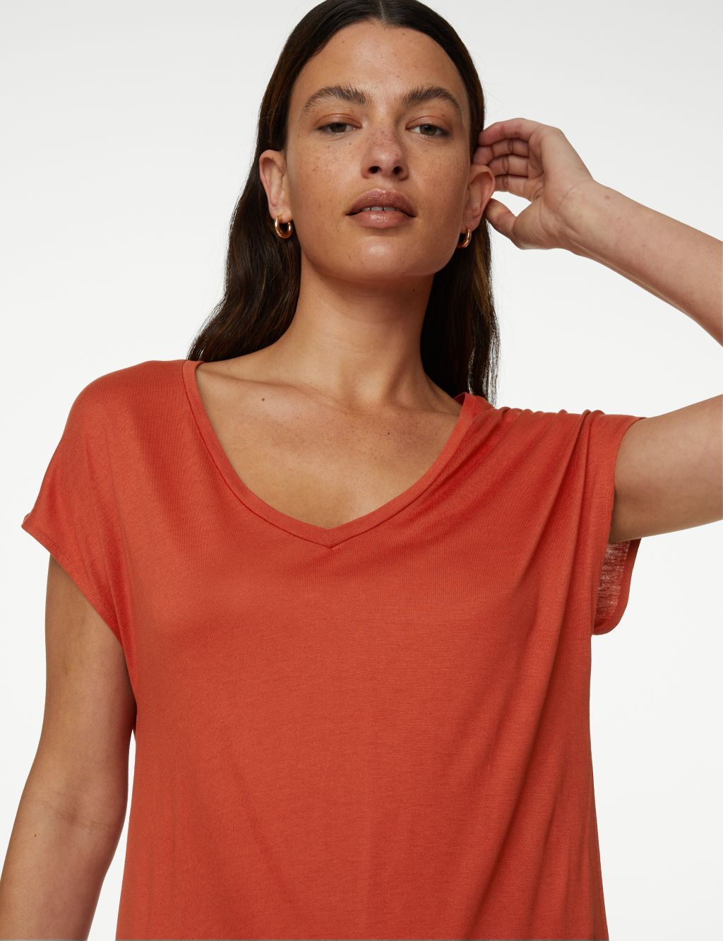 Jersey V-Neck Midi T-Shirt Dress image 2