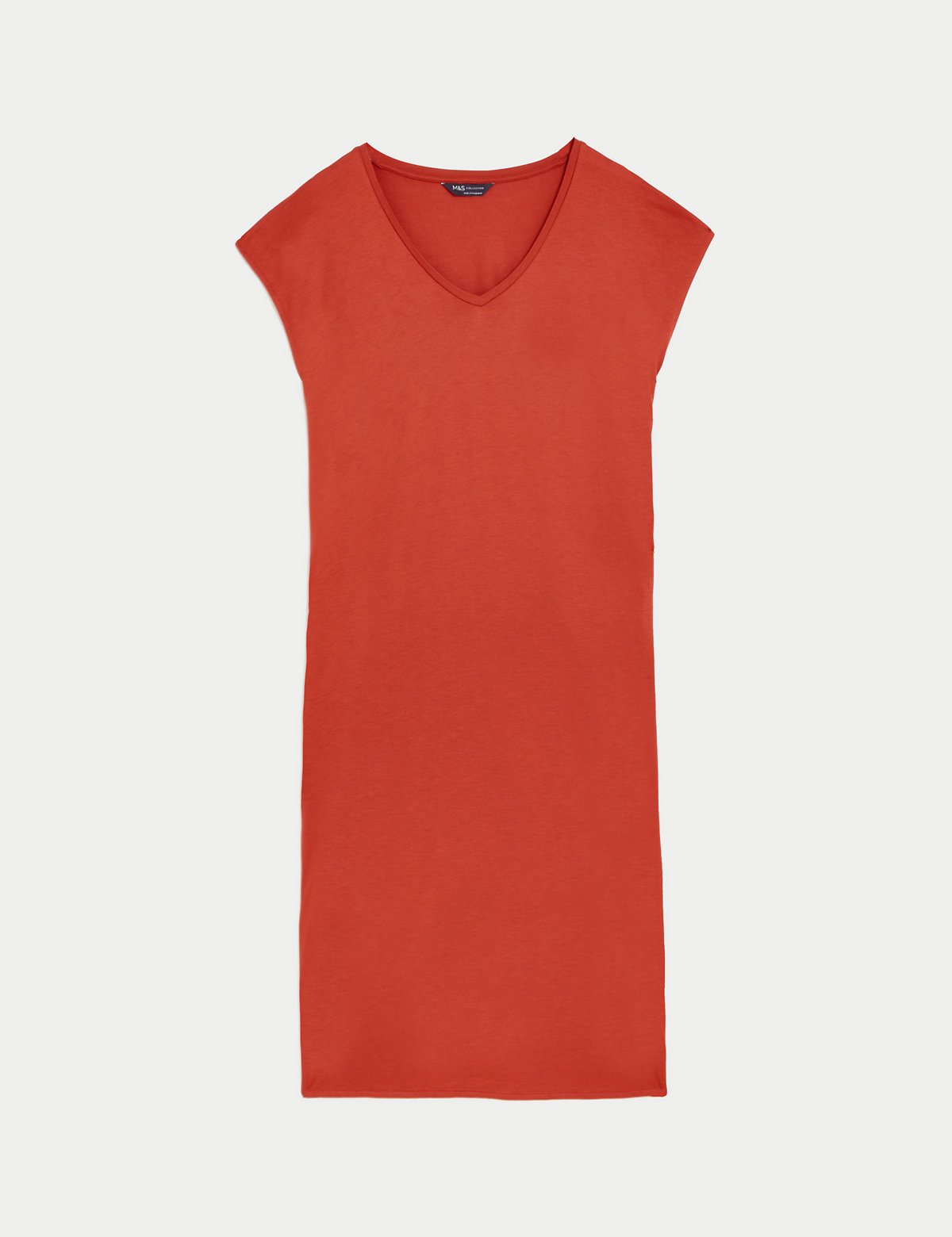 Jersey V-Neck Midi T-Shirt Dress