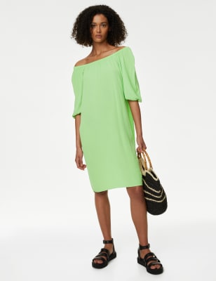 

Womens M&S Collection Bardot Knee Length Shift Dress - Lime, Lime