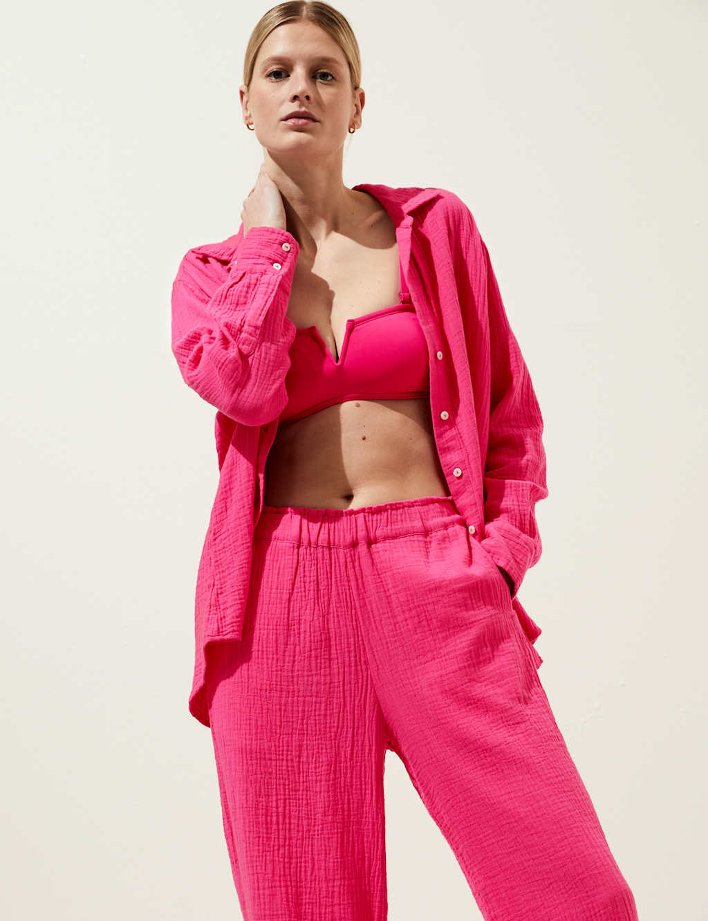 Pure Cotton Textured Beach Shirt image 4