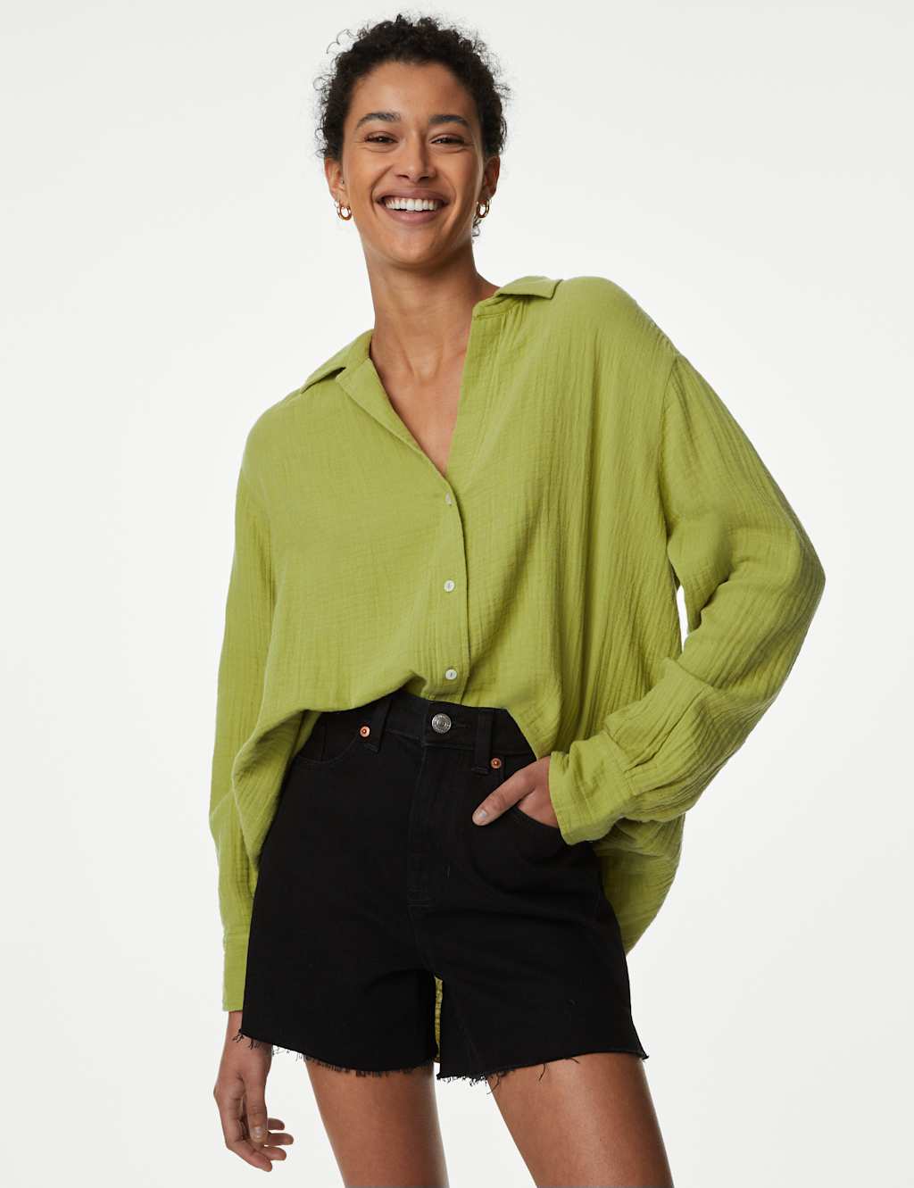 Pure Cotton Textured Beach Shirt image 1