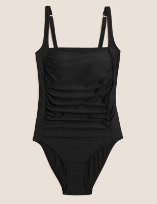 Tummy Control Ruched Square Neck Swimsuit