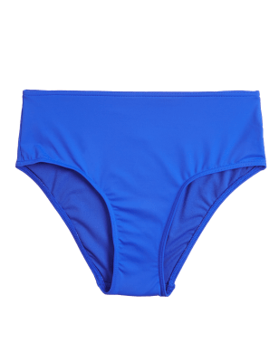 

Womens M&S Collection Tummy Control High Waisted Bikini Bottoms - Blue, Blue