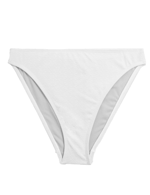 

Womens M&S Collection Hoch geschnittene Bikinihose mit Strukturmuster - White, White