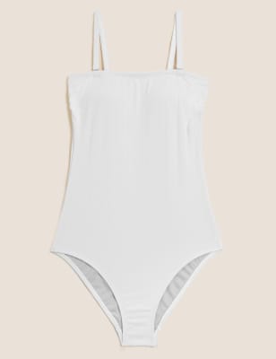 

Womens M&S Collection Floral Textured Square Neck Swimsuit - White, White