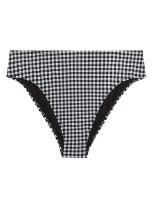 

Womens M&S Collection Gingham High Waisted Bikini Bottoms - Black Mix, Black Mix