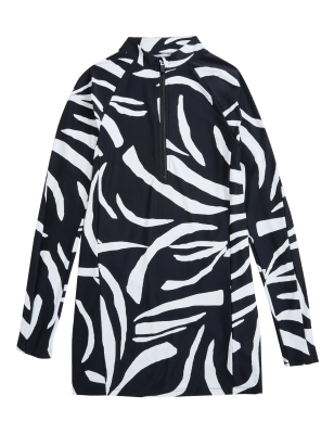 

M&S Collection Túnica bañador con escote alto con cremallera estampadoWomens - Black Mix, Black Mix
