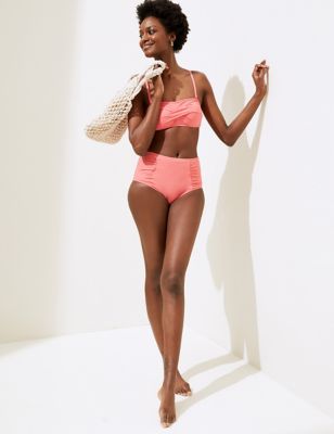 

Womens M&S Collection Tummy Control High Waisted Bikini Bottoms - Flamingo, Flamingo