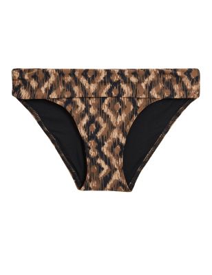 

Womens M&S Collection Tummy Control Printed Bikini Bottoms - Black Mix, Black Mix