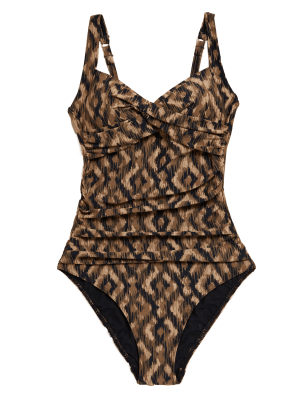 

M&S Collection Bañador escotado estampado con sujeción del vientreWomens - Brown Mix, Brown Mix