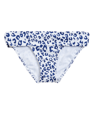 

Womens M&S Collection Tummy Control Animal Print Bikini Bottoms - Blue Mix, Blue Mix