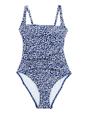 

M&S Collection Bañador con relleno con sujeción del vientre y estampado animalWomens - Dark Blue Mix, Dark Blue Mix