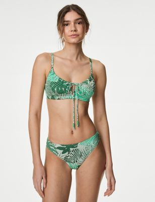 

Womens M&S Collection Floral Padded Bandeau Bikini Top - Green Mix, Green Mix