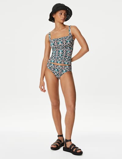 Tummy Control Printed Tankini Top