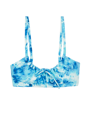 

Womens M&S Collection Tie Dye Padded Bikini Top - Blue Mix, Blue Mix
