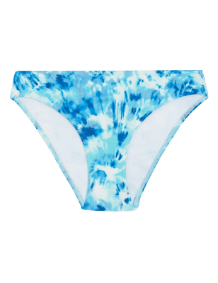 

Womens M&S Collection Tie Dye High Leg Bikini Bottoms - Blue Mix, Blue Mix