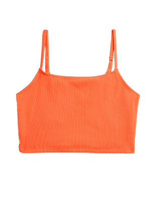 

Womens M&S Collection Ribbed Scoop Neck Tankini Top - Bright Orange, Bright Orange