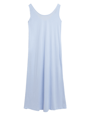 

Womens M&S Collection Jersey V-Neck Midi Beach Dress - Pale Blue, Pale Blue