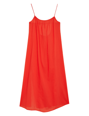 

Womens M&S Collection Pure Cotton Midi Slip Dress - Red, Red