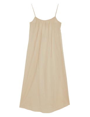 

Womens M&S Collection Pure Cotton Midi Slip Dress - Sand, Sand