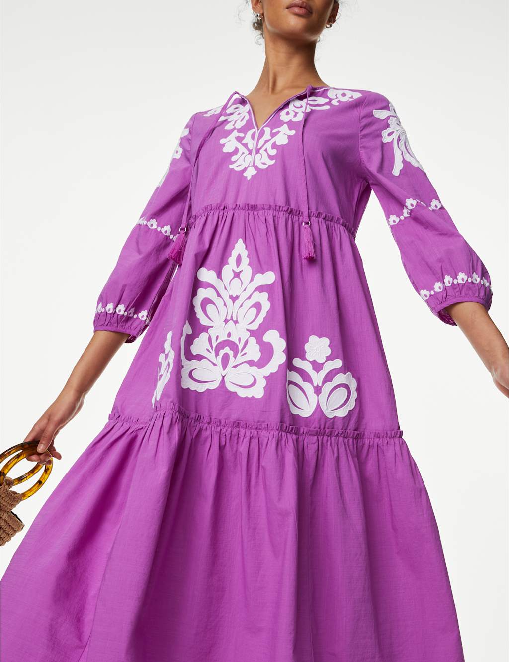 Pure Cotton Midaxi Tiered Beach Dress image 2