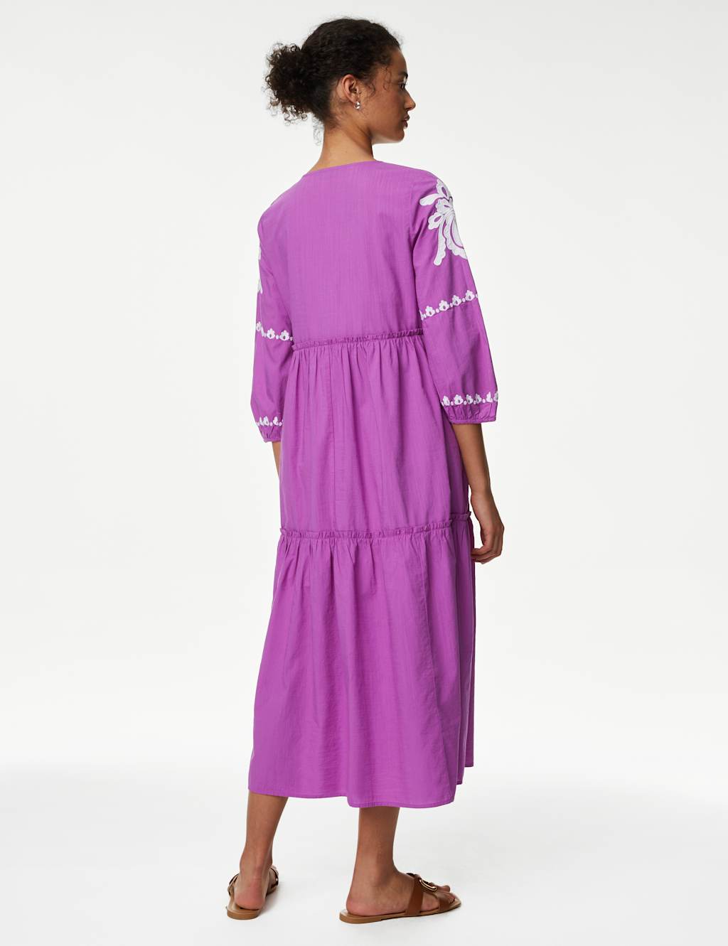 Pure Cotton Midaxi Tiered Beach Dress image 4