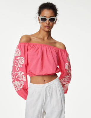 Pure Cotton Bardot Beach Top