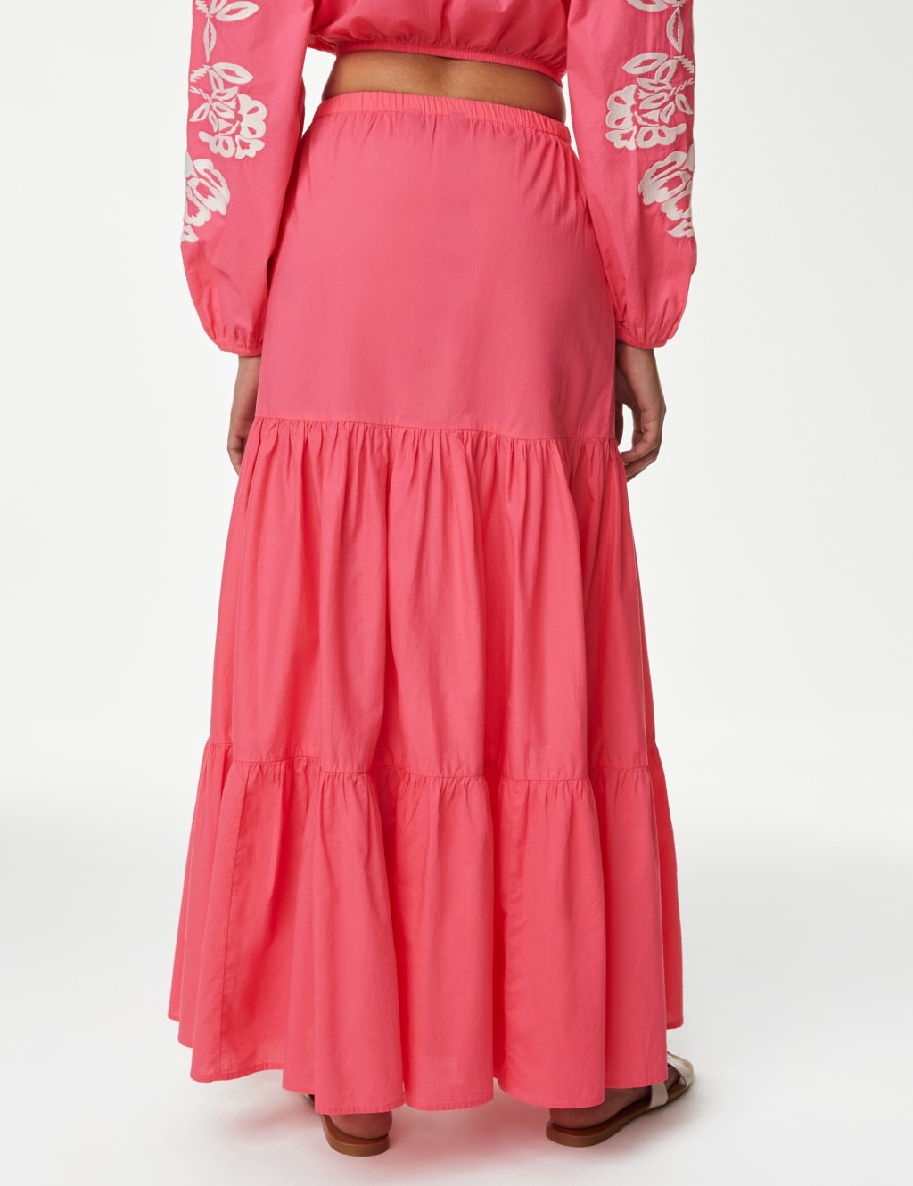 Pure Cotton Midaxi Tiered Beach Skirt image 4
