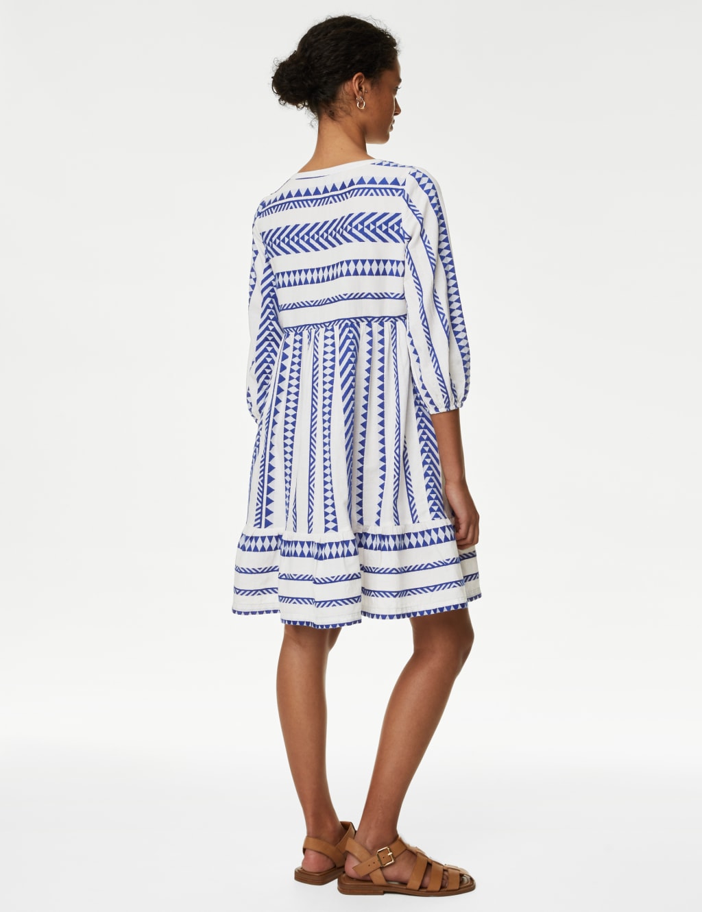 Cotton Rich Jacquard Mini Smock Beach Dress image 3