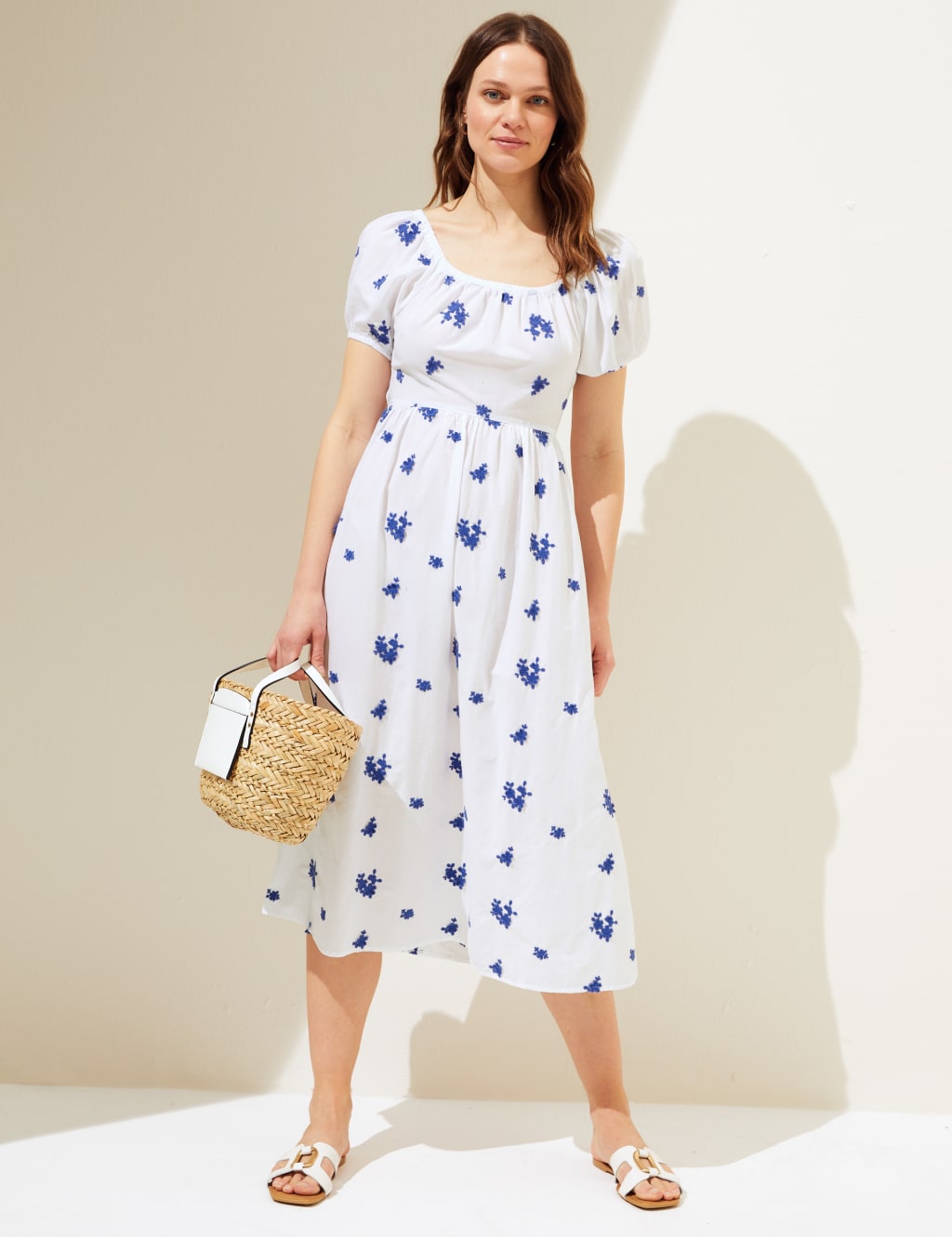 Pure Cotton Embroidered Midi Beach Dress image 3