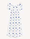 Pure Cotton Embroidered Midi Beach Dress