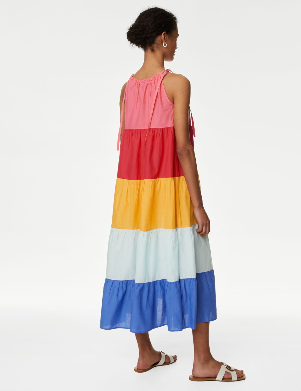 Pure Cotton Colour Block Midaxi Beach Dress image 3