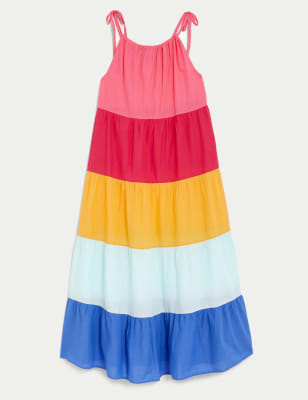 

Womens M&S Collection Pure Cotton Colour Block Midaxi Beach Dress - Multi, Multi