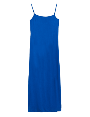 

Womens M&S Collection Scoop Neck Sleeveless Maxi Slip Beach Dress - Rich Blue, Rich Blue