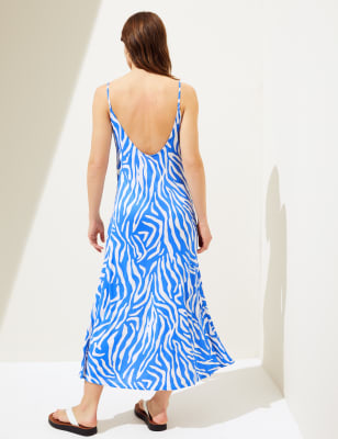 Tie Dye Scoop Neck Maxi Slip Dress