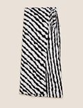 Linen Blend Midi Wrap Beach Skirt