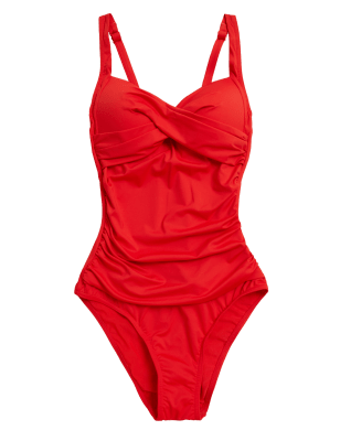 

M&S Collection Bañador escotado con fruncido con sujeción del vientreWomens - Red, Red