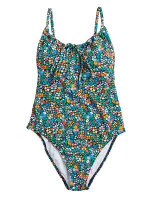 

Womens M&S Collection Floral Padded Scoop Neck Swimsuit - Black Mix, Black Mix