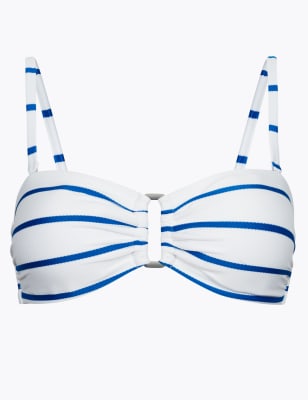 striped bandeau bikini
