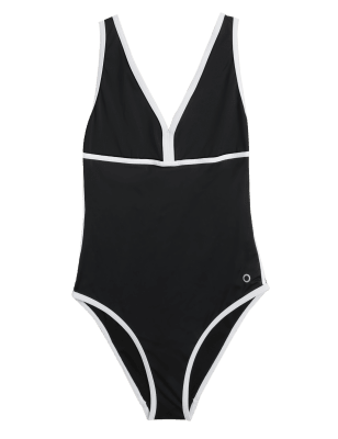 

Womens GOODMOVE Strukturierter Badeanzug im Plunge-Stil - Black Mix, Black Mix