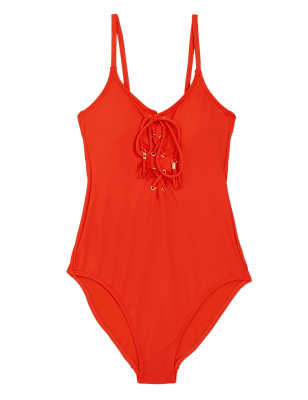 

Womens M&S Collection Padded Scoop Neck Swimsuit - Red, Red